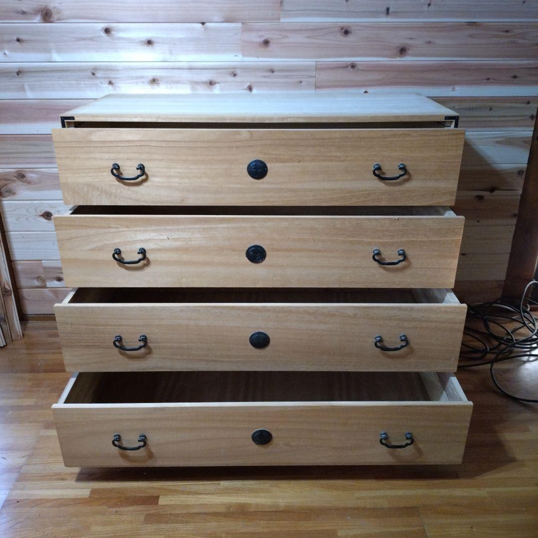 (美品)桐箪笥②下部　ナチュラルウッド 4段チェスト