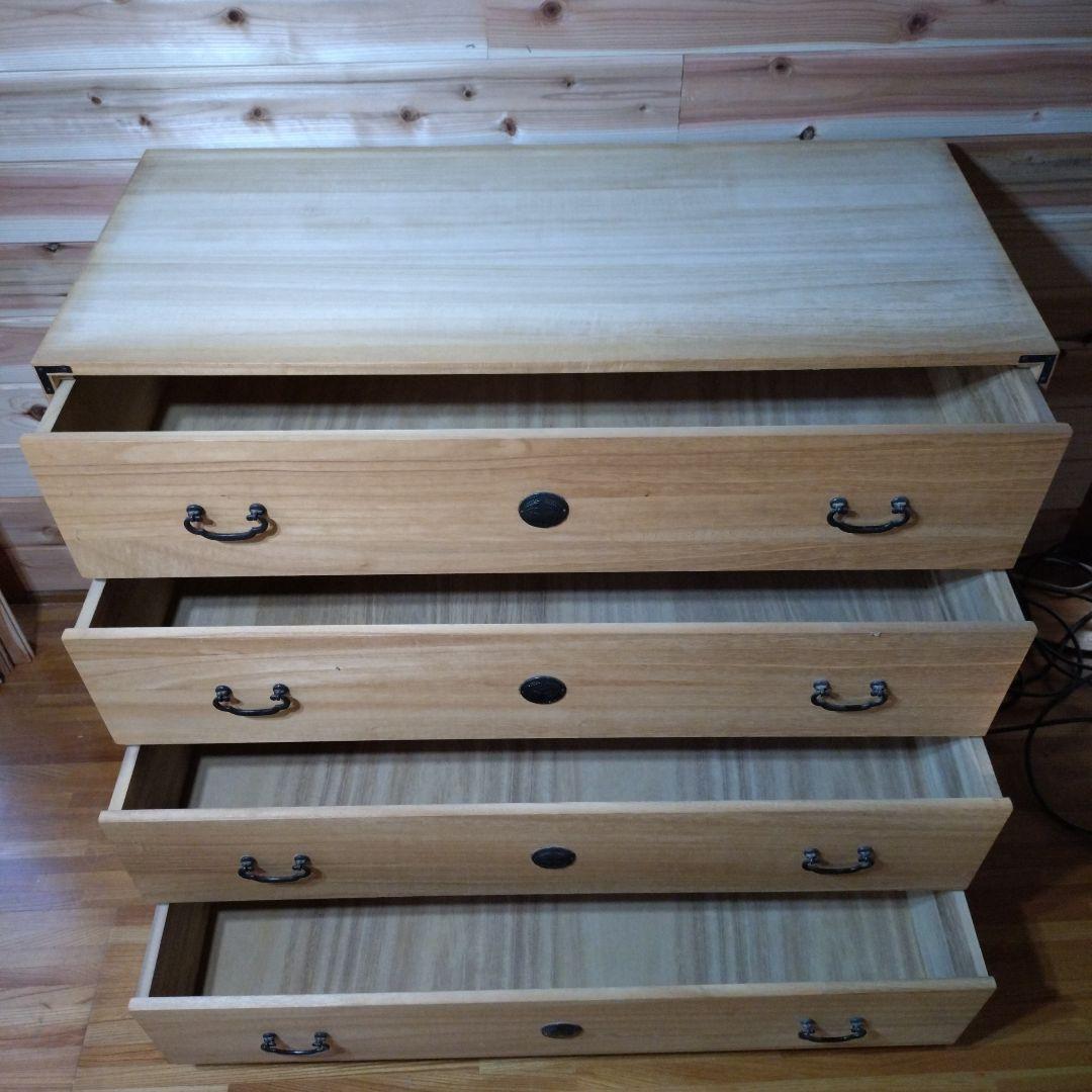 (美品)桐箪笥②下部　ナチュラルウッド 4段チェスト