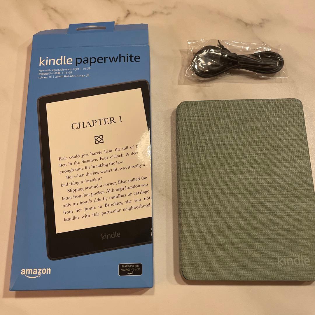 Kindle Paperwhite (第11世代，広告無し)16GB純正カバー付