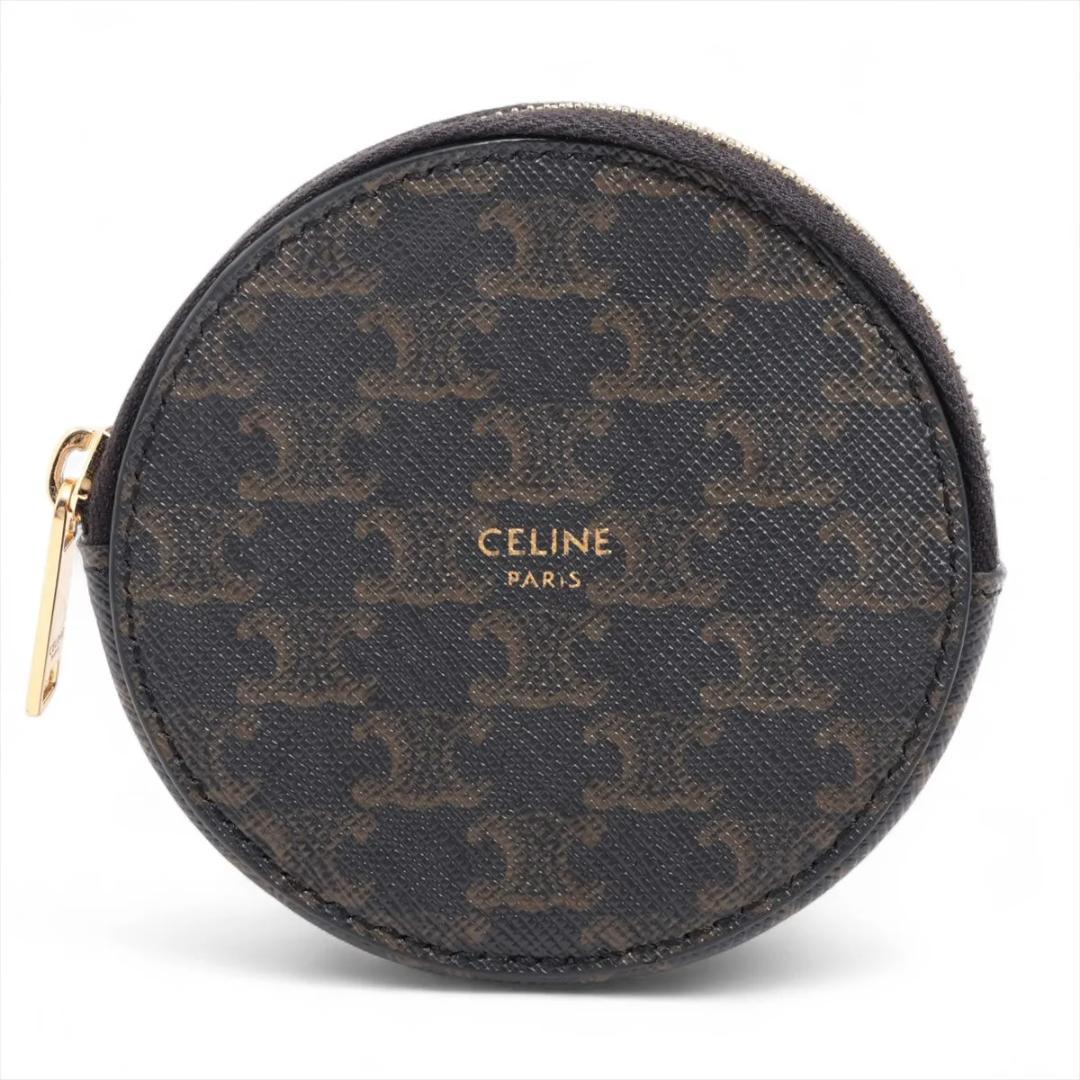 CELINE セリーヌ トリオンフ レザー ケース ダーク ブラウン 箱