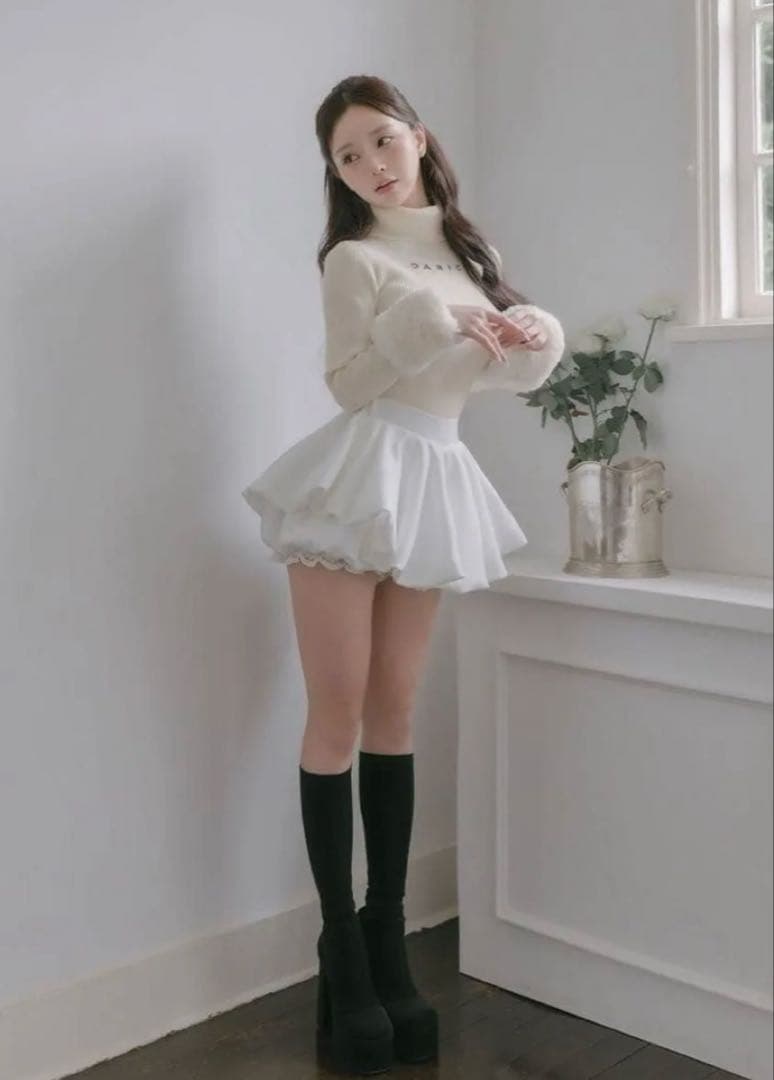 ダーリッチ　ボリュームバルーンミニスカート　darich 白　FREE