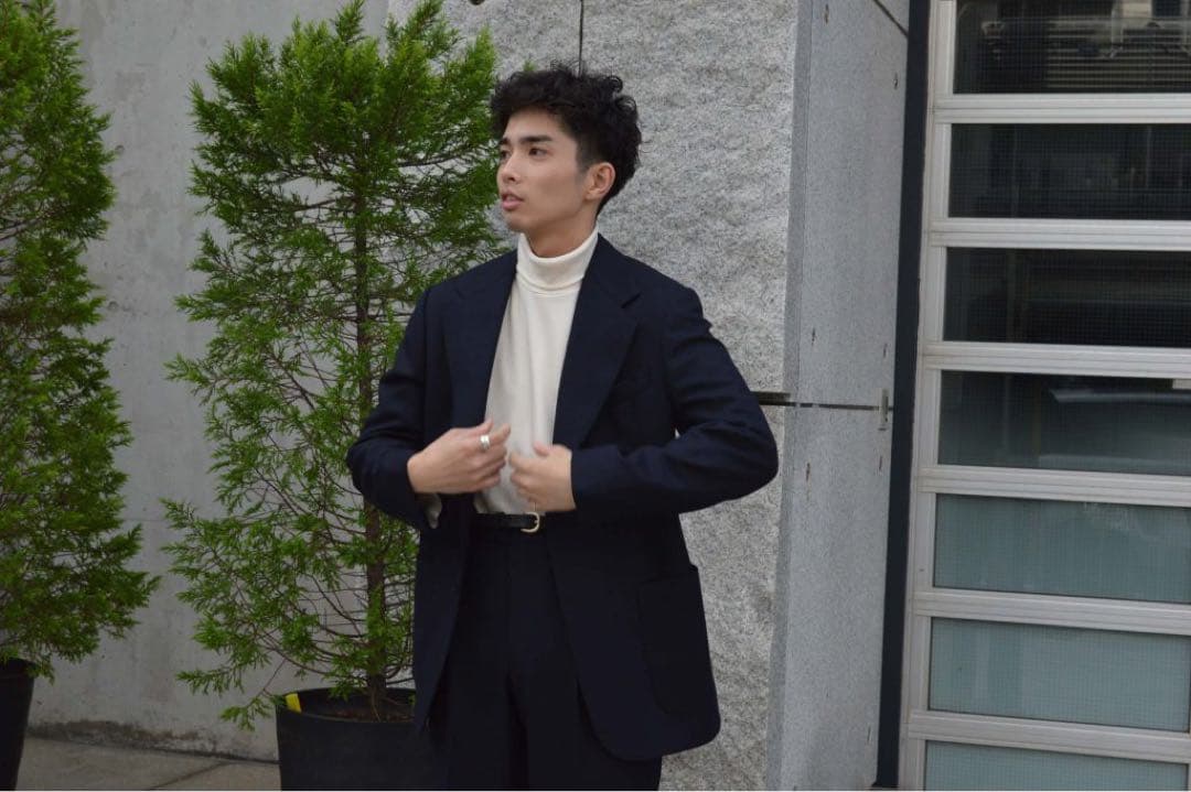 Comoli ネイビーフランネルスーツ　size1