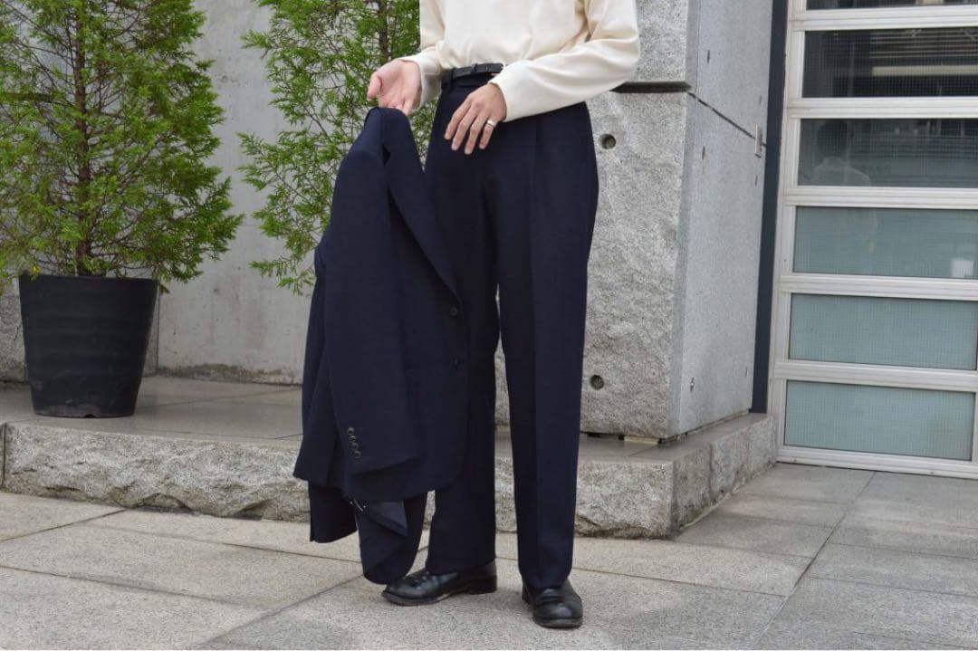 Comoli ネイビーフランネルスーツ　size1