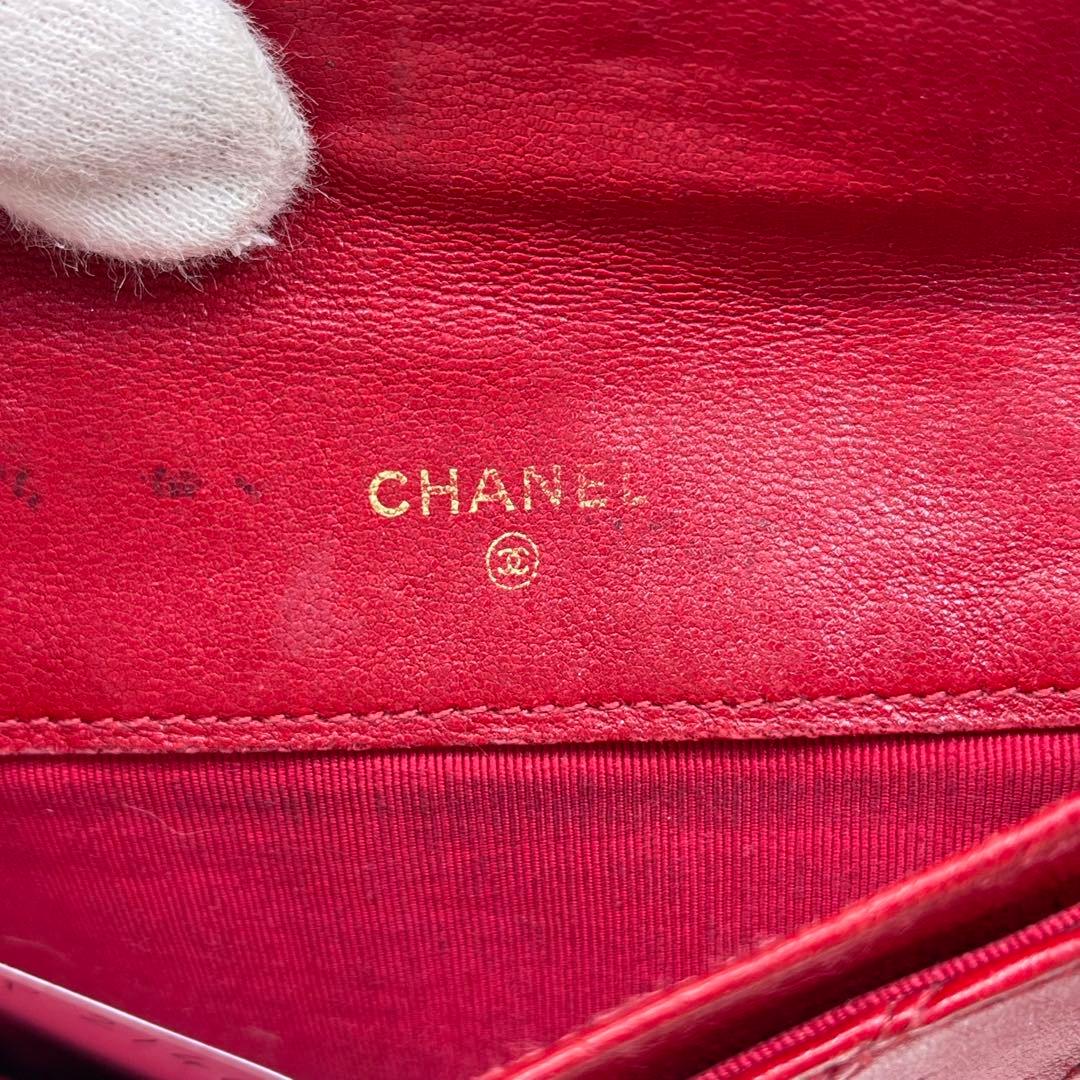 CHANEL ケース 小銭入れ ビコローレ ココマーク レッド レザー