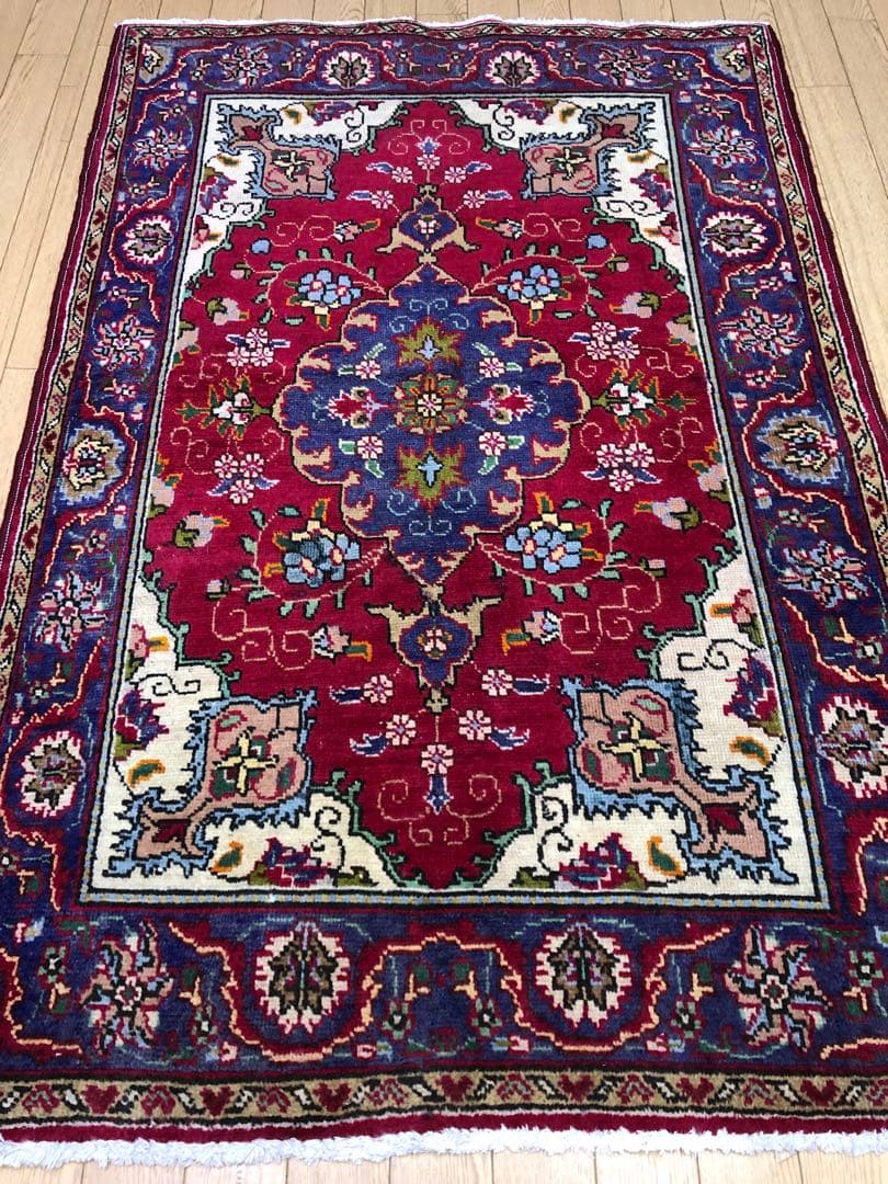 ペルシャ絨毯 ヴィンテージラグ 145×95cm 手織り オールドpersia