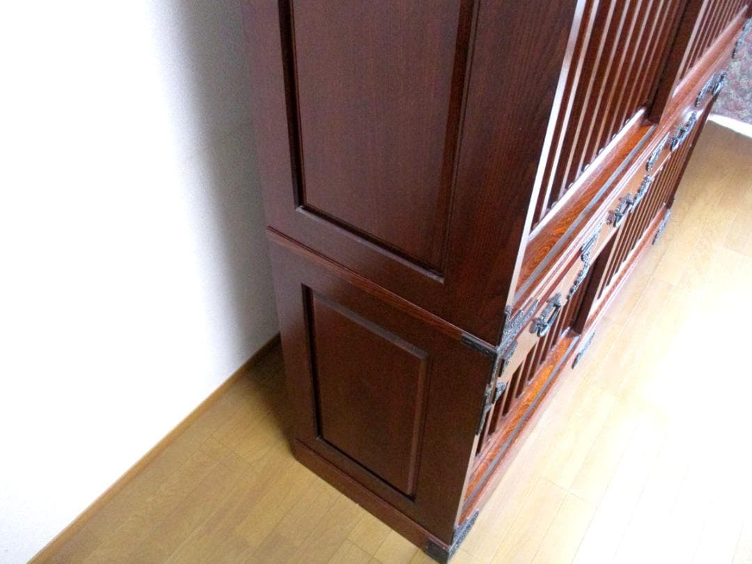 ★ 民芸家具 茶箪笥 茶棚 幅151.5cm 木製 水屋 箪笥 家具 食器棚