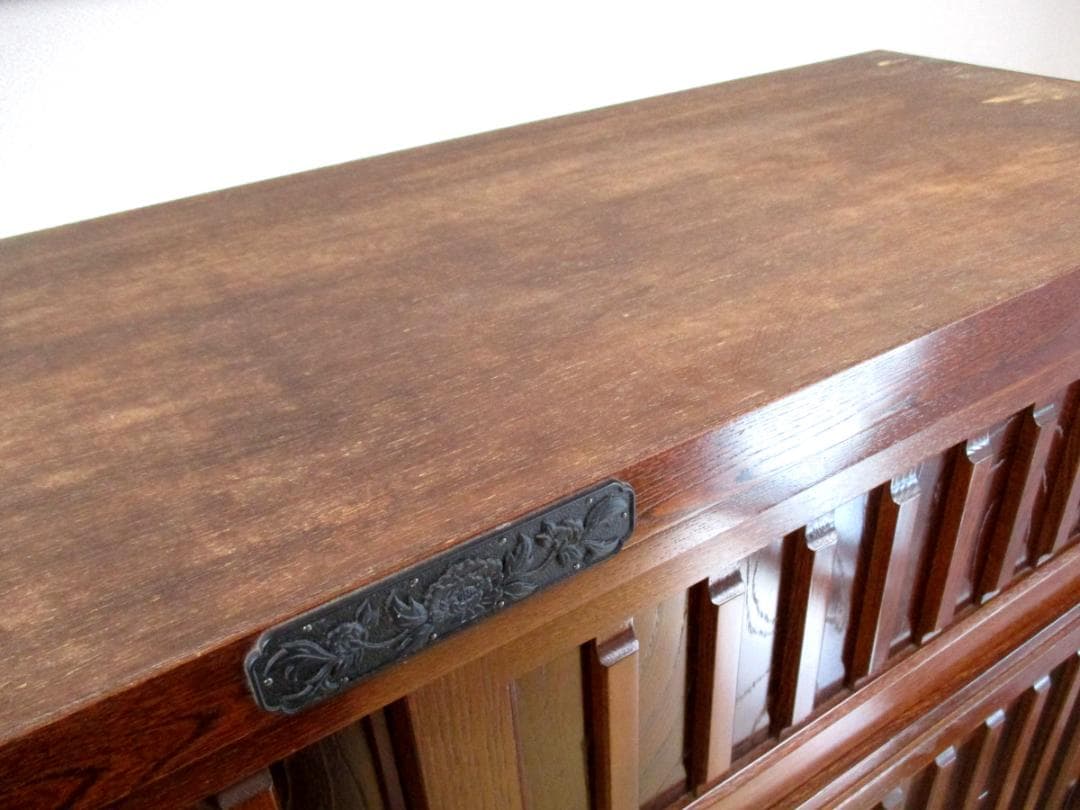 ★ 民芸家具 茶箪笥 茶棚 幅151.5cm 木製 水屋 箪笥 家具 食器棚