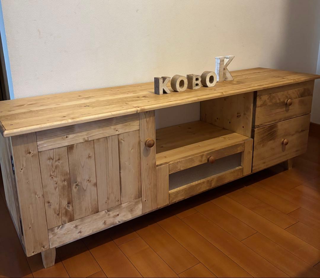 【CA09様オーダー品】AVボード テレビ台 パイン無垢材155cmサイズ