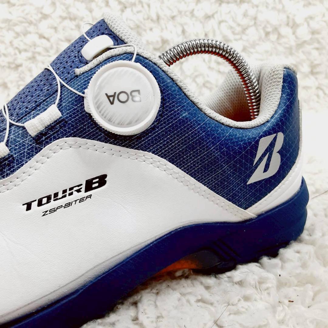 美品 25㎝◎ブリヂストン TOUR B ZSP-BITER ゴルフシューズ 白