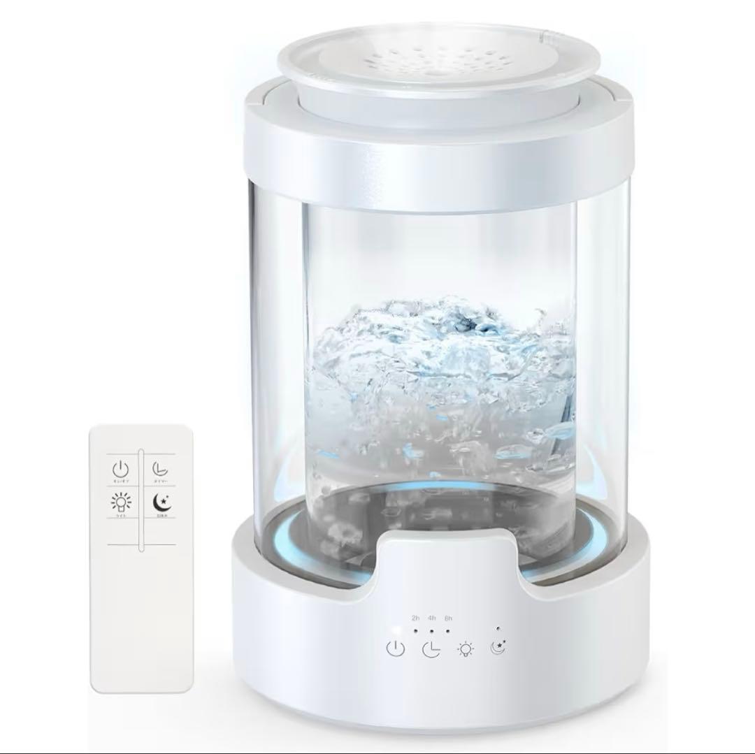 【新品】加湿器 スチーム式　大容量　3L 高温除菌　リモコン付き　白