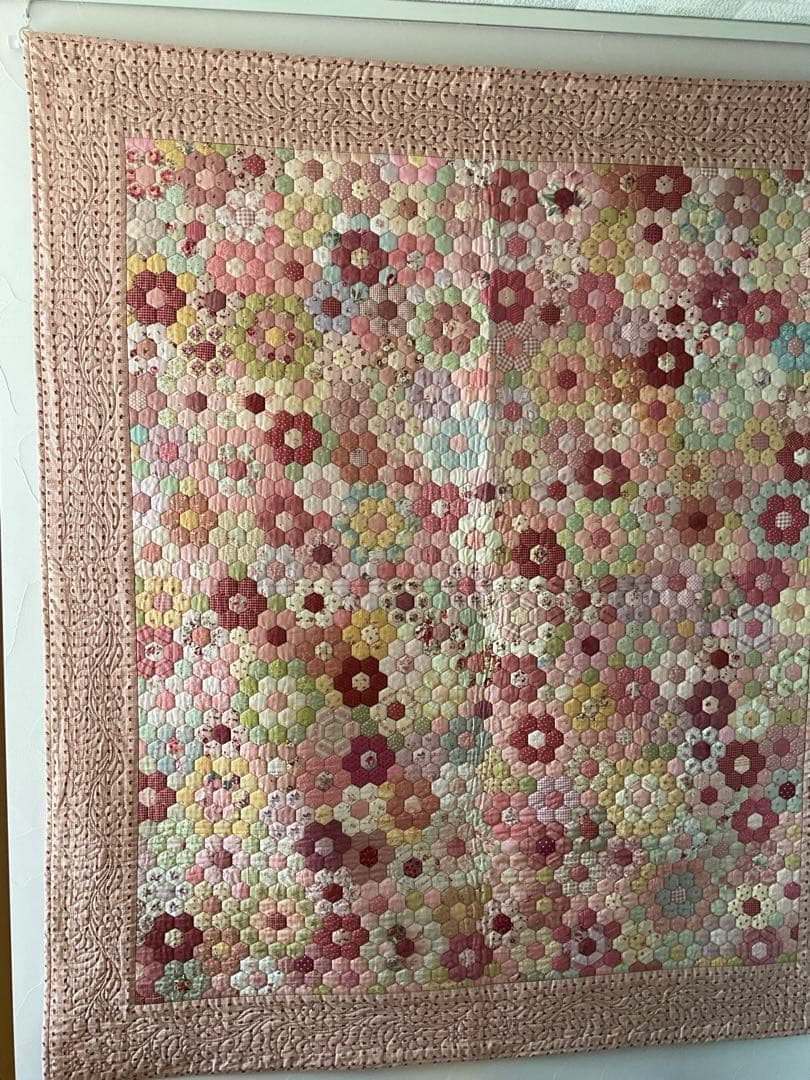 ハンドメイド ヘキサゴン ベッドカバー タペストリー