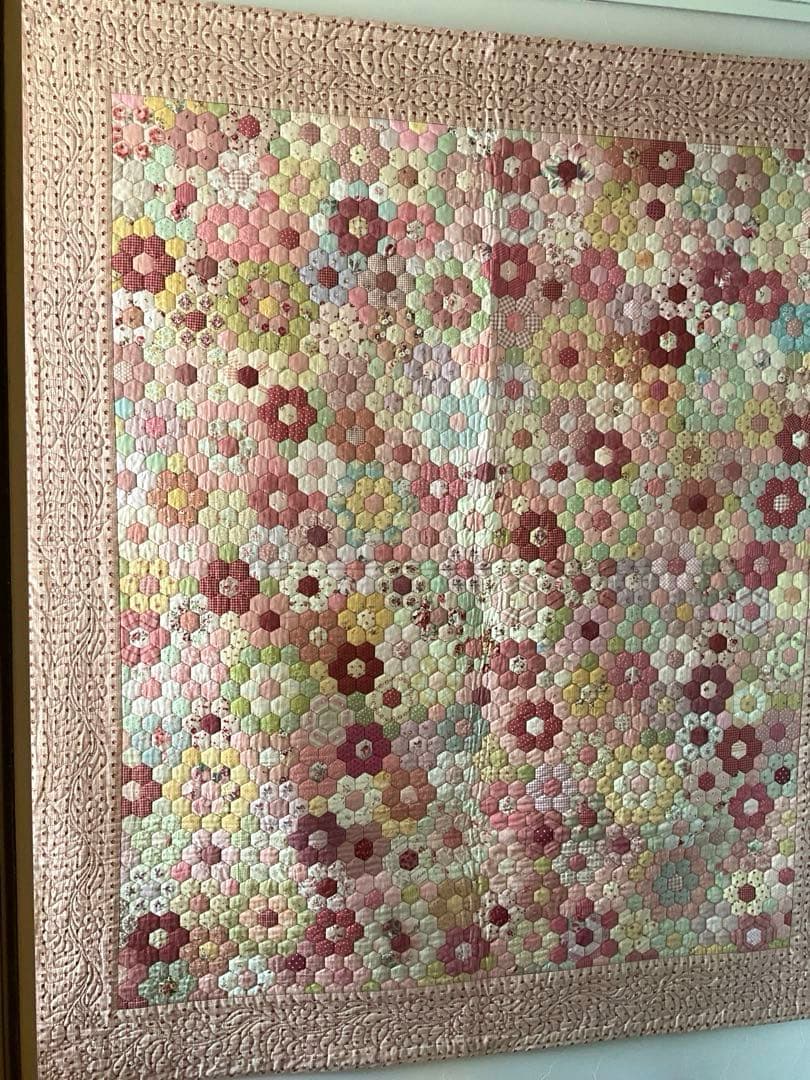 ハンドメイド ヘキサゴン ベッドカバー タペストリー