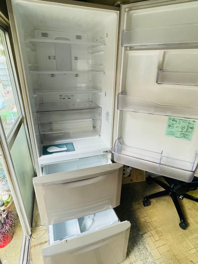 宮城県　三菱　ノンフロン冷凍冷蔵庫　MR-CU37M-C