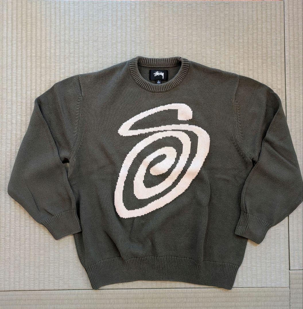 Stussy ニットセーター カーキーニット L グリーン