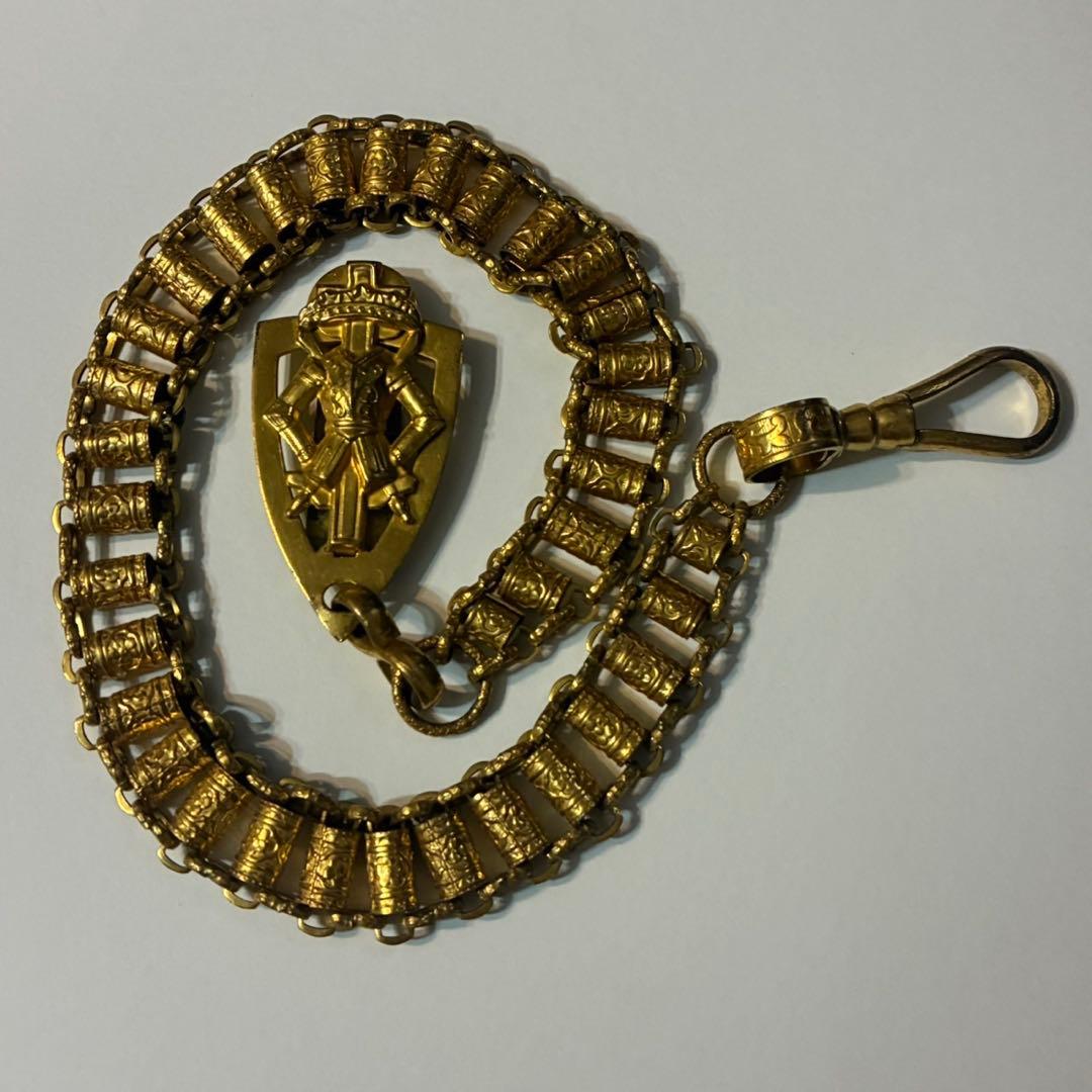 フリーメイソン　ソードチェーン　テンプル騎士団　ゴールド　ロング　1900s