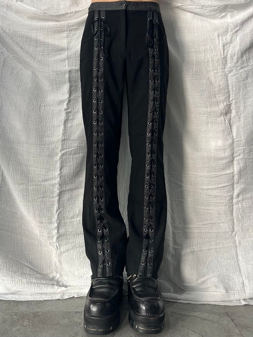 パンツ \"unknown\" Lace-up Flared Pants
