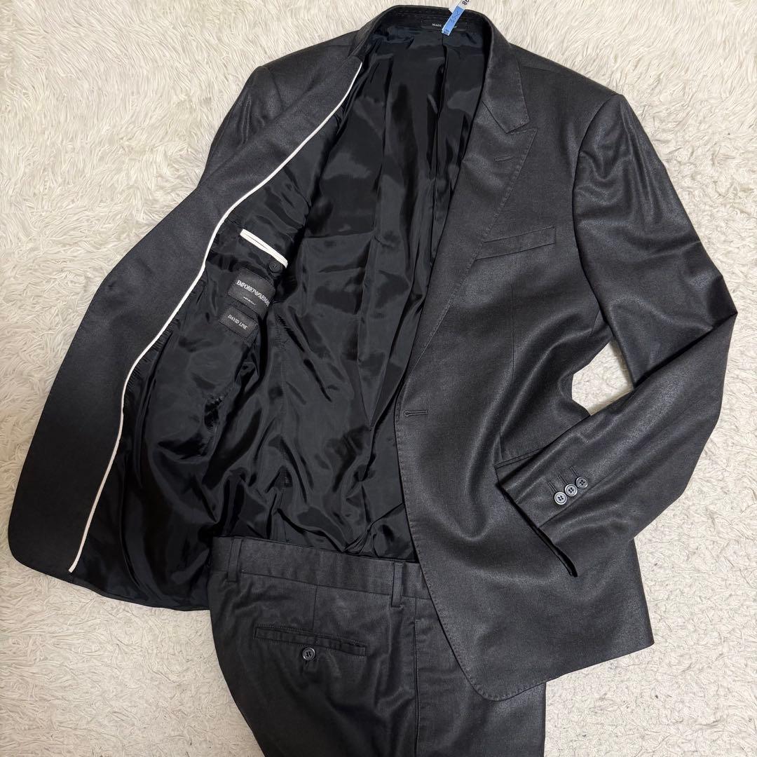 極美品　2XLサイズ相当 エンポリオアルマーニ　スーツ　セットアップ　光沢