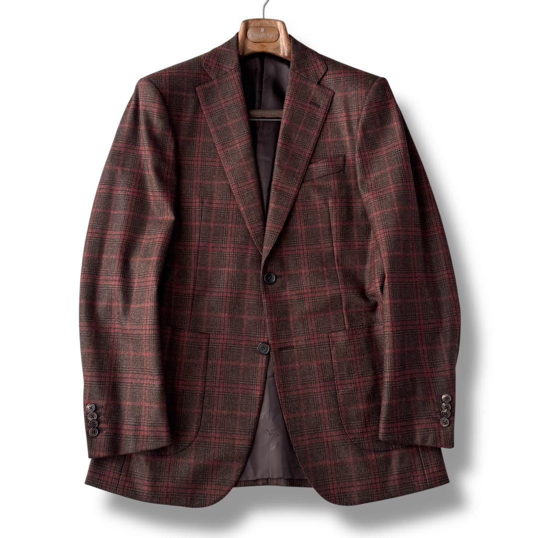 Belvest ベルベスト テーラード ジャケット チェック 46 M〜L程
