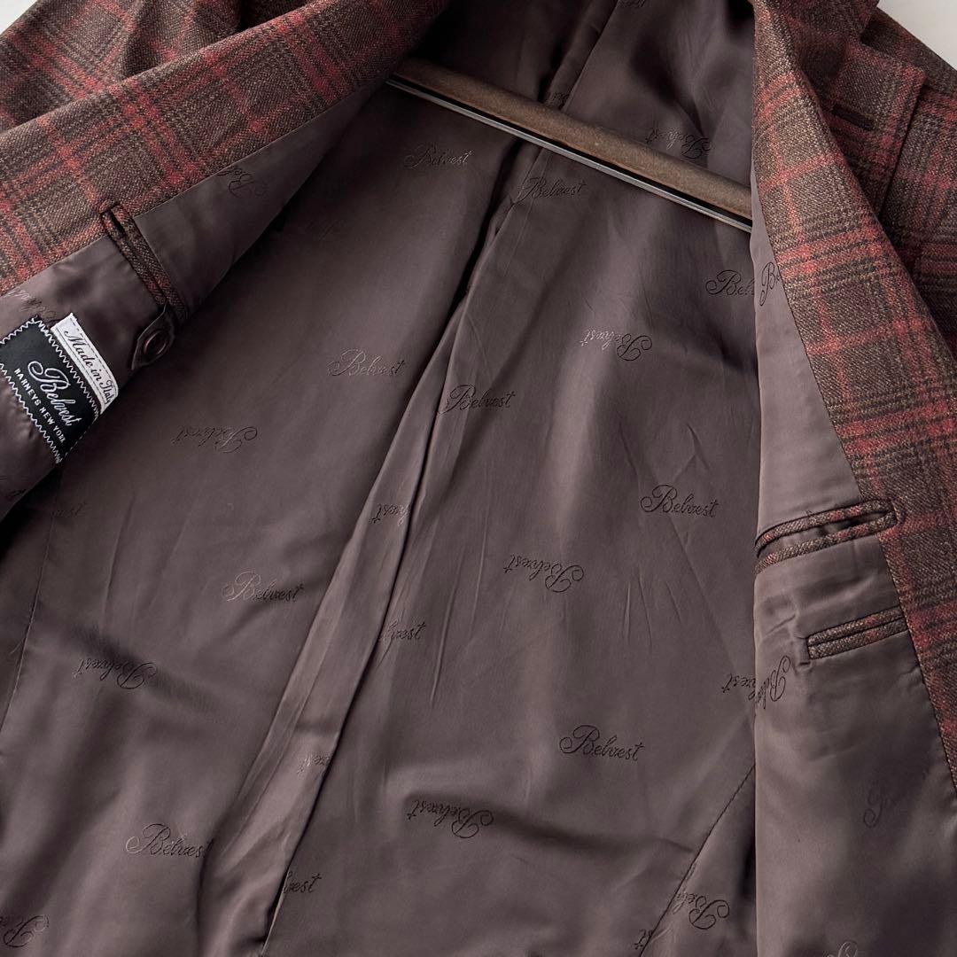 Belvest ベルベスト テーラード ジャケット チェック 46 M〜L程