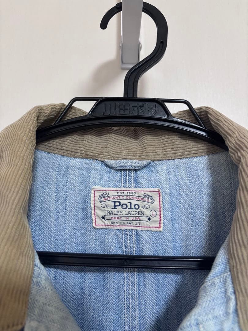 希少 80s ラルフローレン　カバーオール　ヘリンボーン　USA製　白タグ