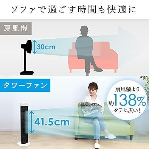 【節電対策】 アイリスオーヤマ 扇風機 タワーファン スリム 左右自動首振り A