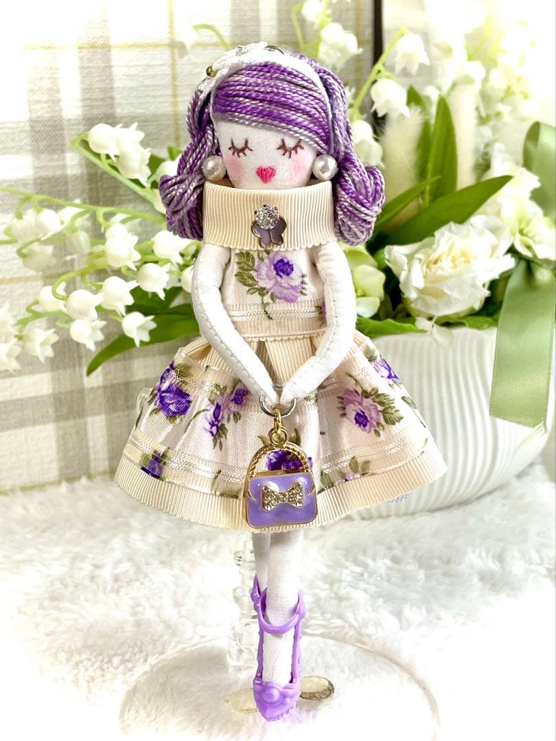 ラベンダーカラー❤️親子コーデ❤️ハンドメイド♡ドールチャーム