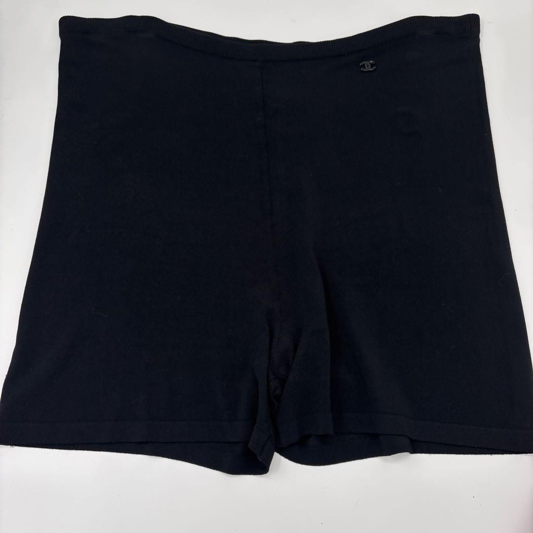 CHANEL ココマーク ショートパンツ 42 ブラック 黒 レディース
