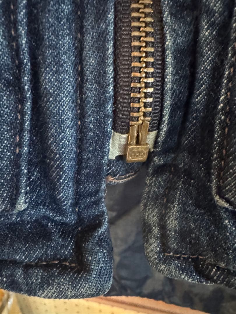 デニム　Carhartt カーハート ダックベスト 革タグ　レア　希少　メキシコ