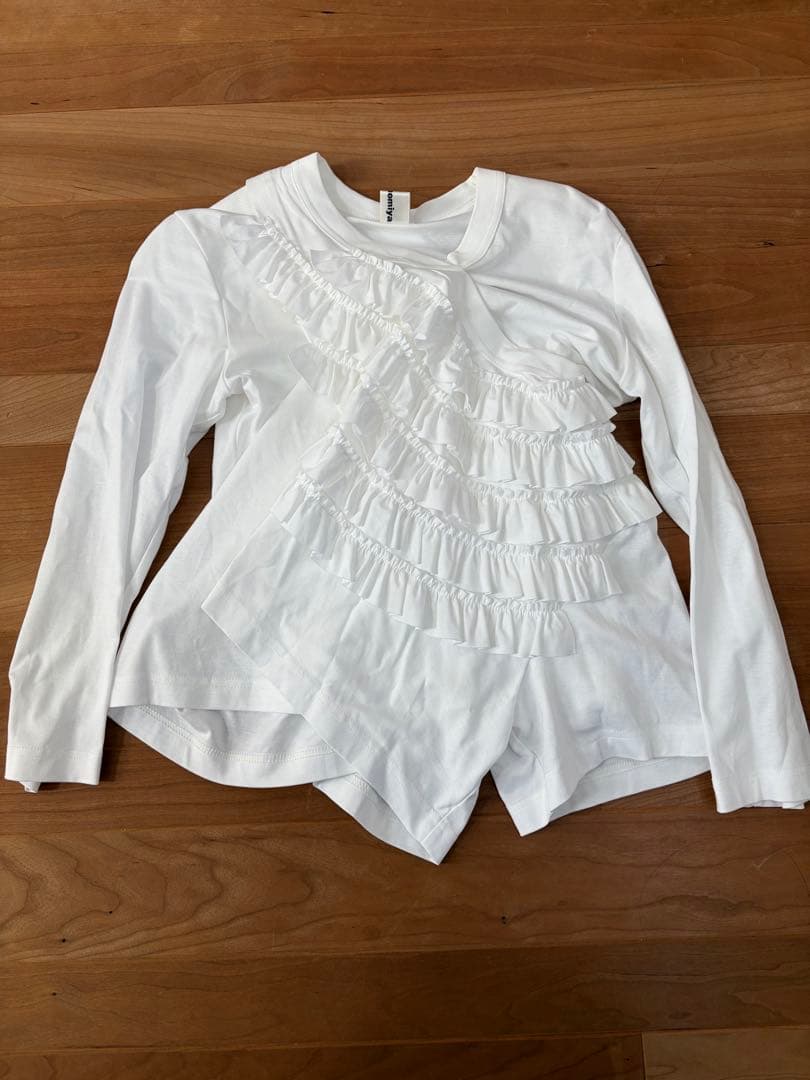 noir kei ninomiya ホワイトフリル長袖Tシャツ M