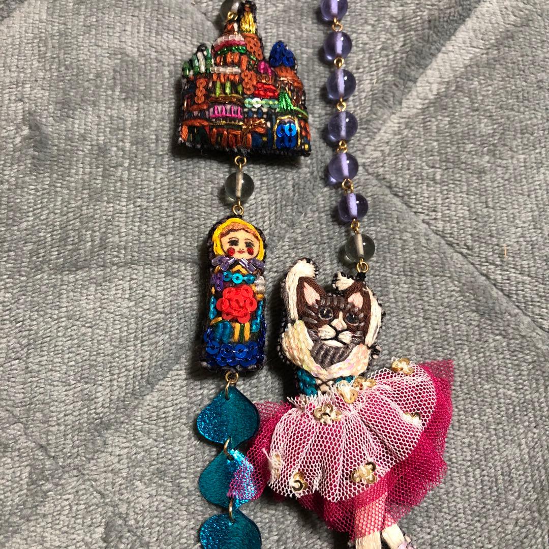 刺繍ネックレス 約70cm