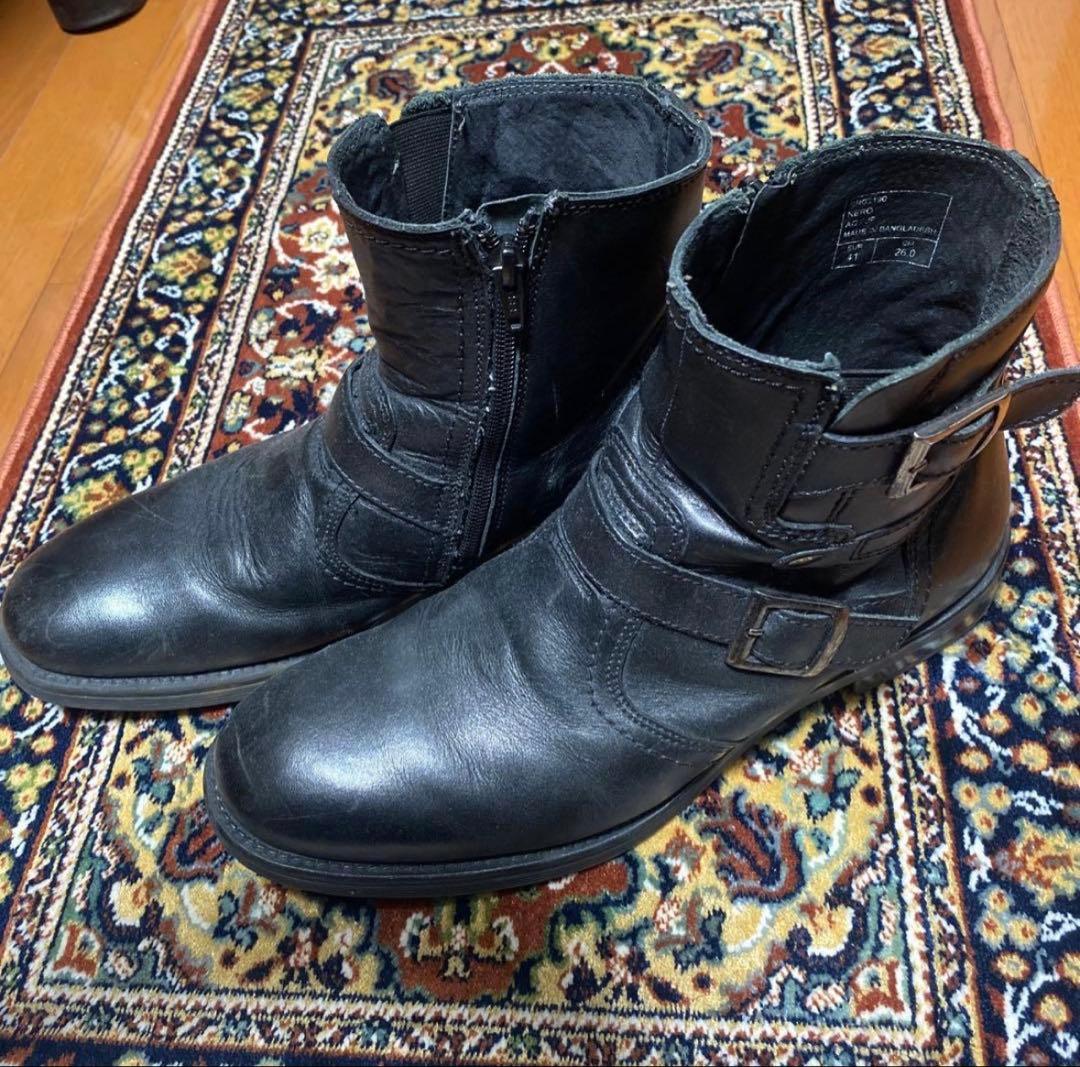 靴 Y2K black engineer boots