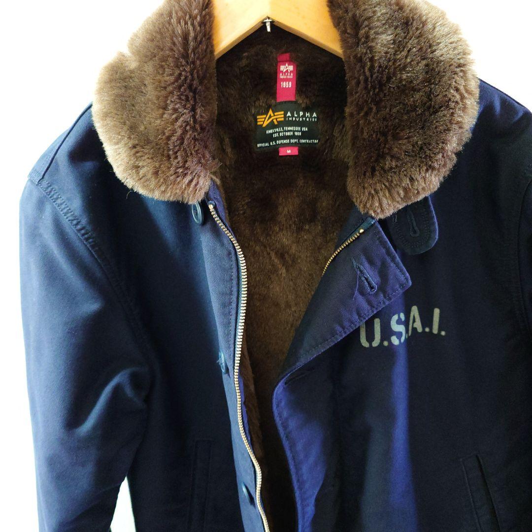 アルファインダストリーズ N-1 デッキジャケット M ネイビー ALPHA