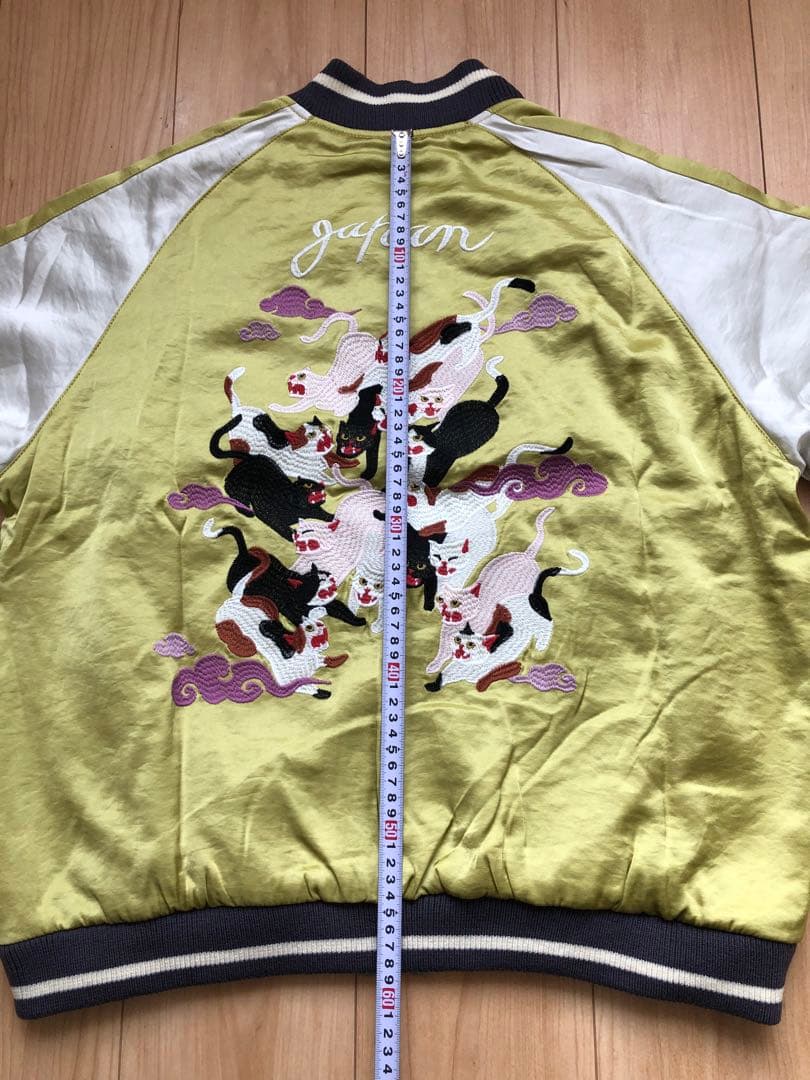 未使用タグ付！HOUSTON woman スーベニアジャケット 百猫／スカジャン