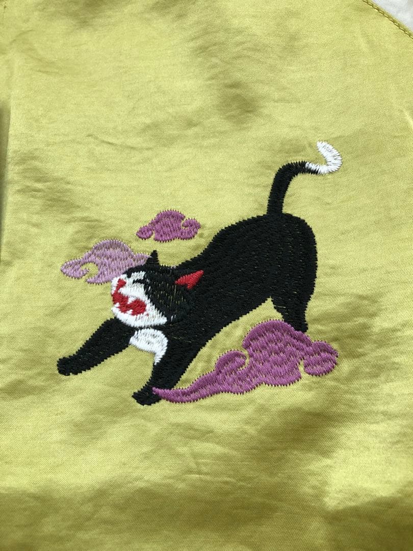 未使用タグ付！HOUSTON woman スーベニアジャケット 百猫／スカジャン