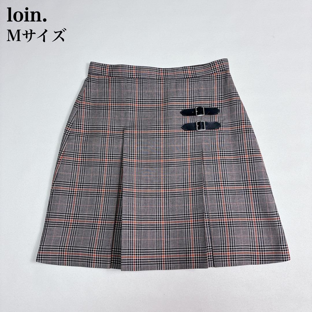 ペッパピグ  loin. チェック柄 ミニスカート バックル プリーツ M