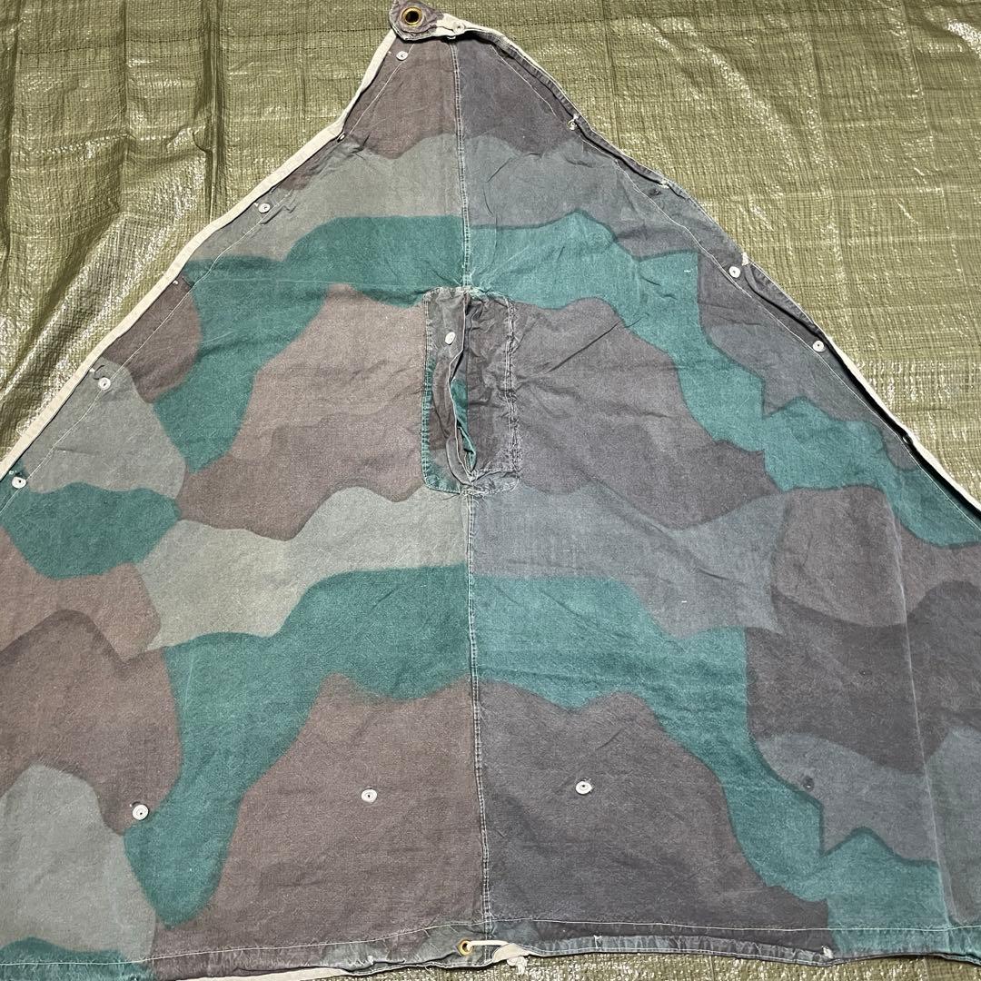 お*い様 スウェーデン軍　軍幕　パズルカモ迷彩 コットン 三角テント