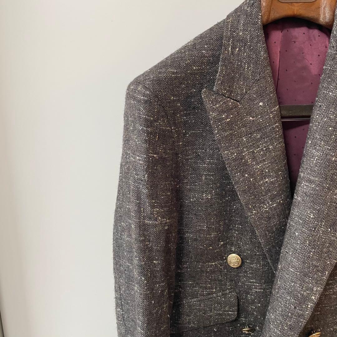 【極美品】E.THOMAS生地　ダブルジャケット(オーダー)