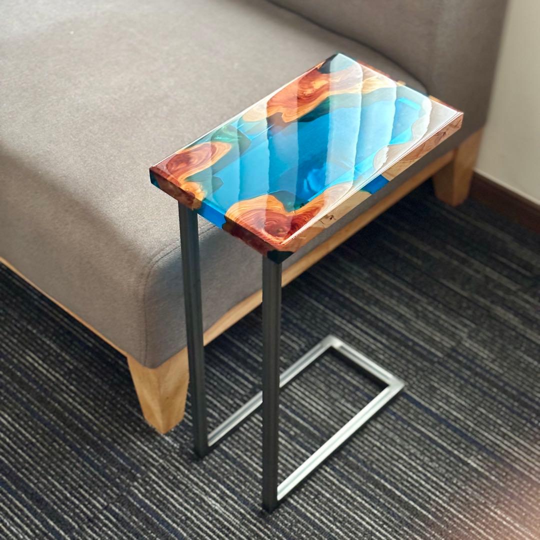 サイドテーブル アイアン 無垢 木製 おしゃれ アンティーク コの字 ミニ 伊吹