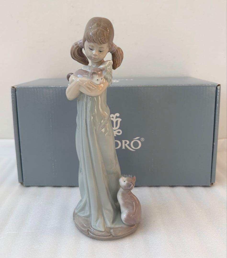 リヤドロ 私のことも忘れないで フィギュリン LLADRO 外箱付き　猫　少女