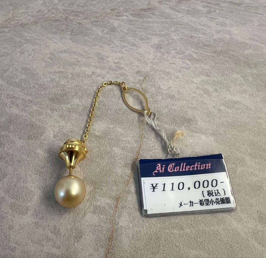 マロハ　 USA タイピン　パール　K18 白蝶真珠 10.5mm