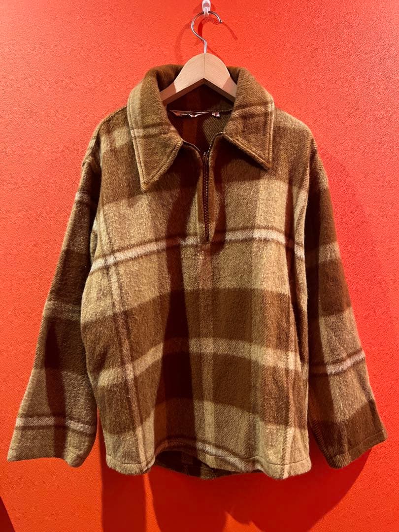 ビンテージ　70s Woolrich ハーフジップ　ジャケット　シャツ　チェック