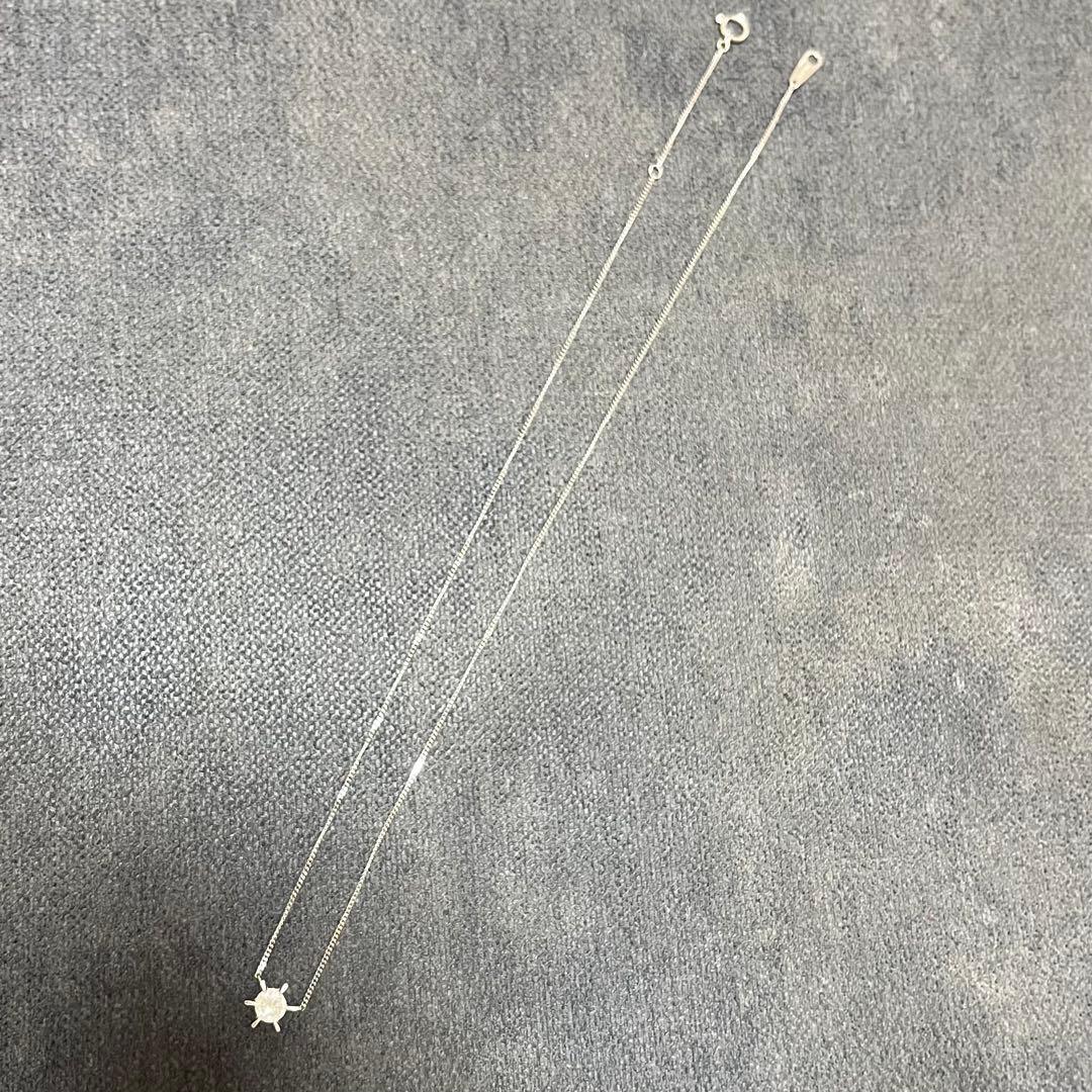 Pt850 プラチナ ネックレス シンプル チェーン　czキュービックジルコニア