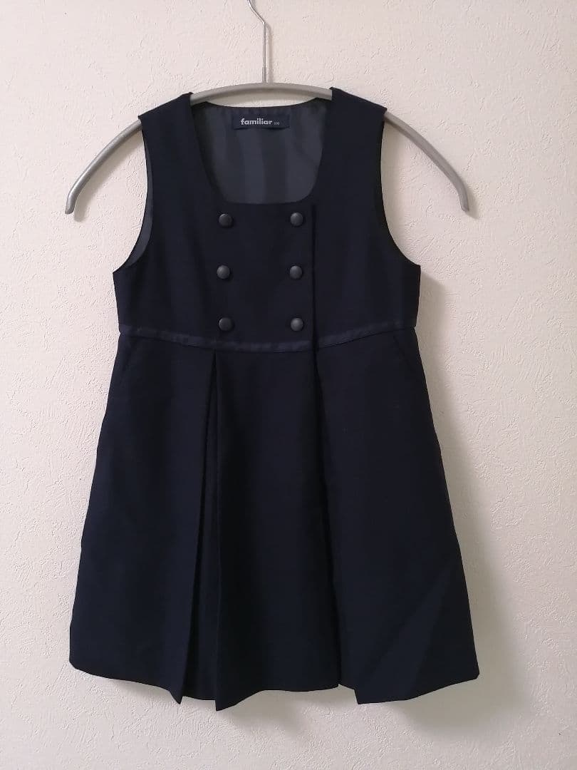 ファミリア　ワンピース+ボレロ　ネイビーフォーマル　110cm
