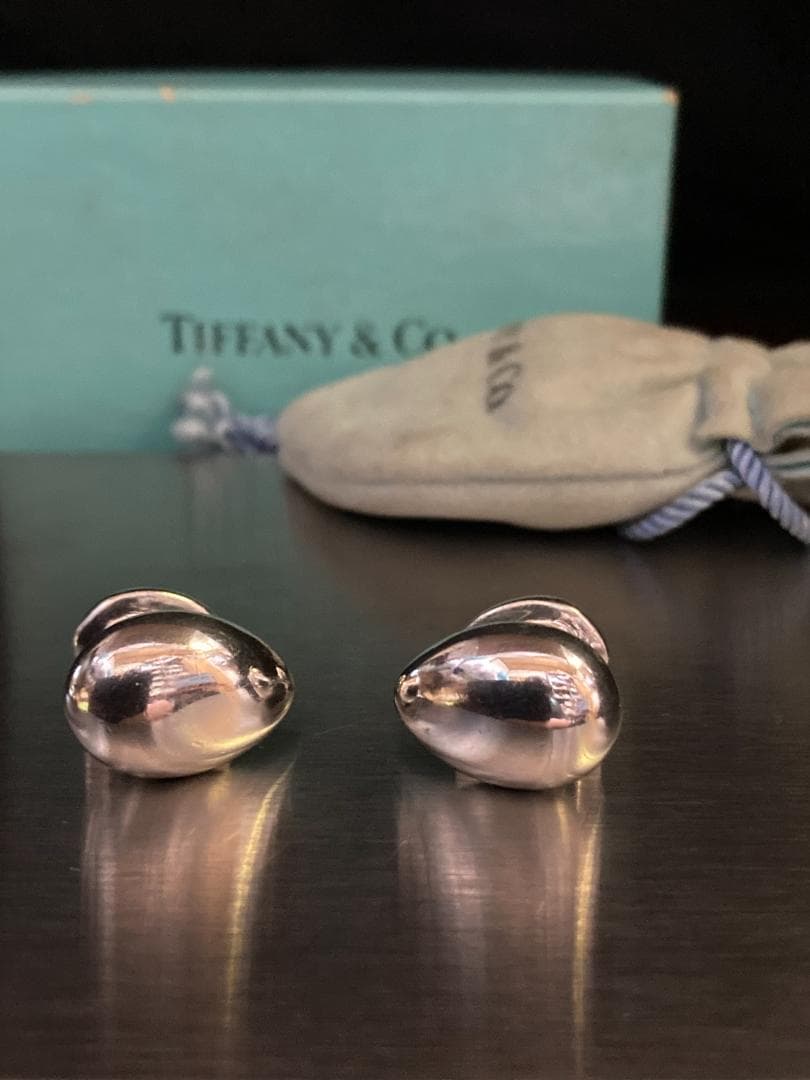 美品 ティファニー ティアドロップ エルサペレッティ カフス ラージ シルバー