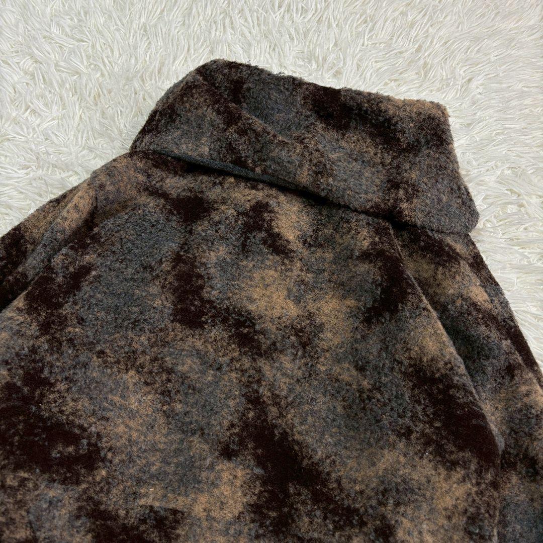 ジェニーギャルソン カモフラージュファーコート ブラウン フード付き a3722