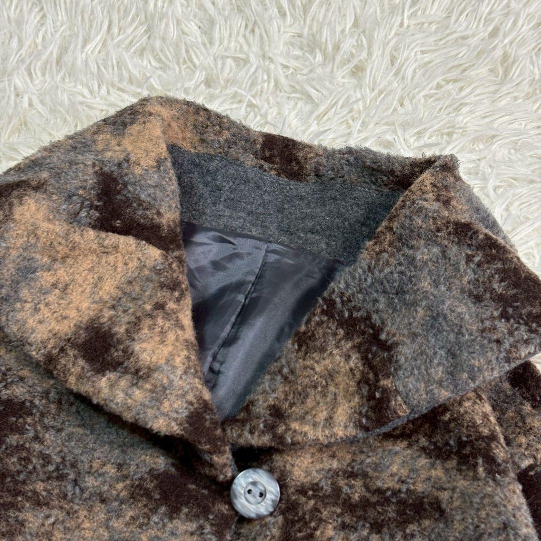 ジェニーギャルソン カモフラージュファーコート ブラウン フード付き a3722