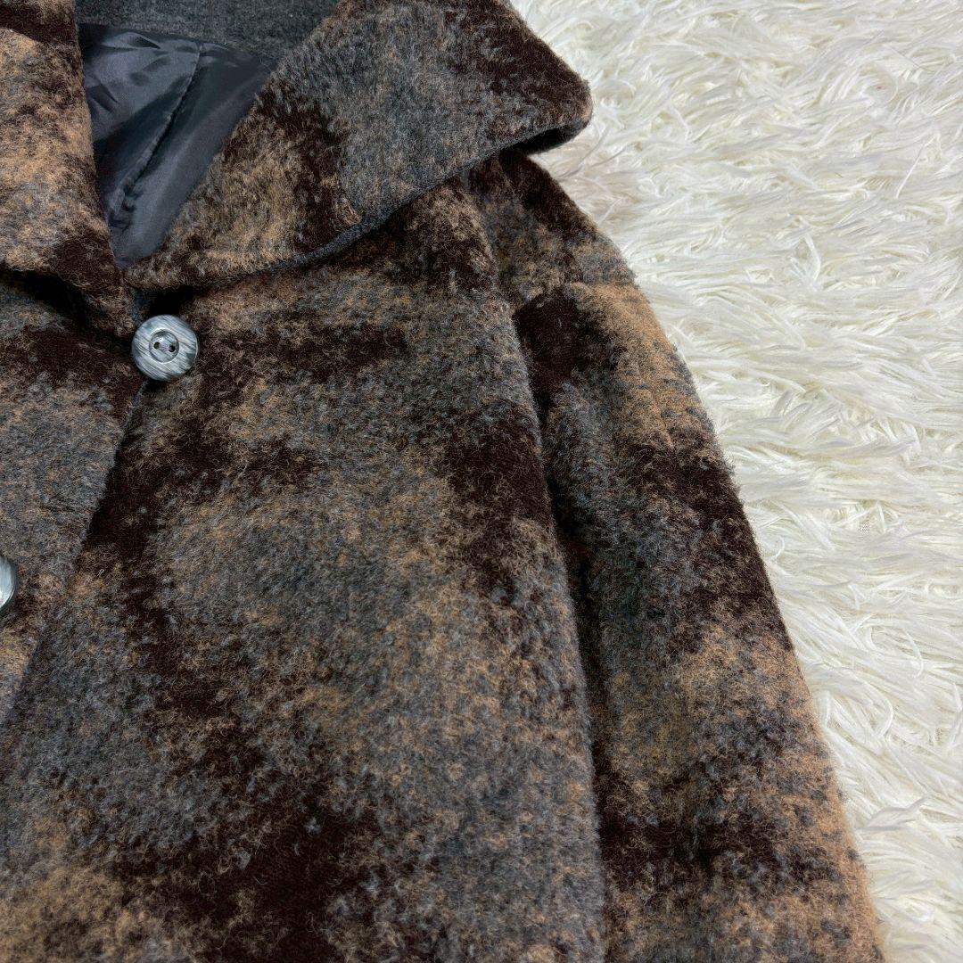 ジェニーギャルソン カモフラージュファーコート ブラウン フード付き a3722