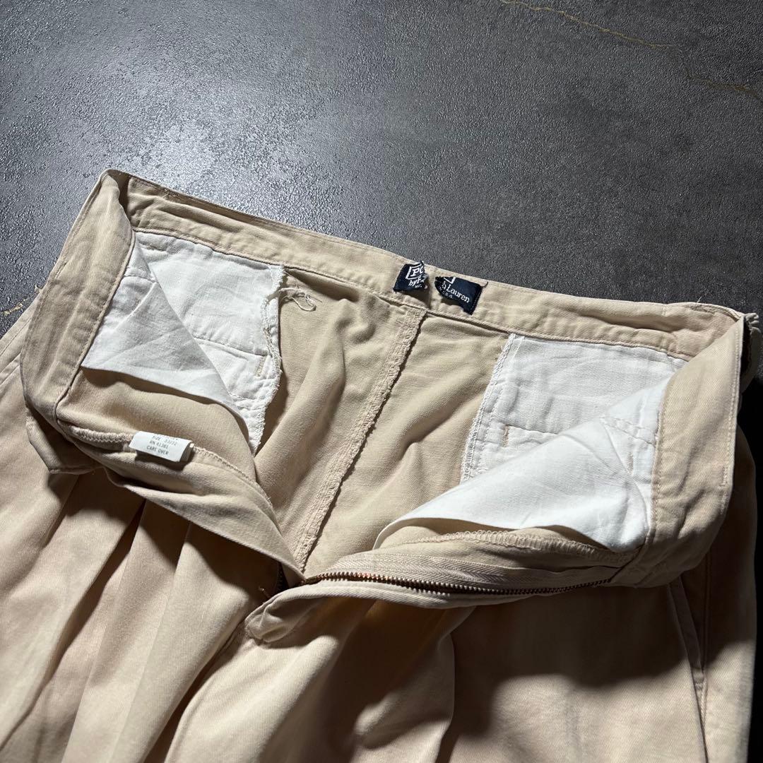 古着PolobyRalphLaurenポロチノUSA製アイボリーW33アメカジ