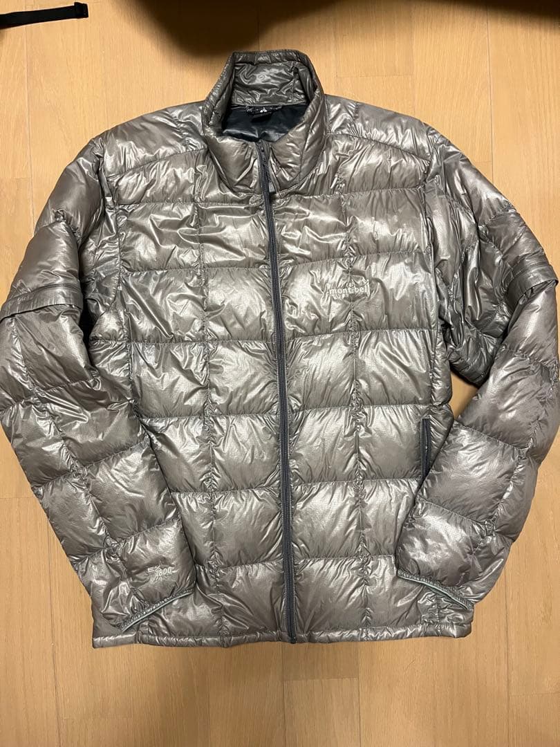 モンベル800FPスペリオダウンコンバーチブルジャケットLサイズ　シルバー