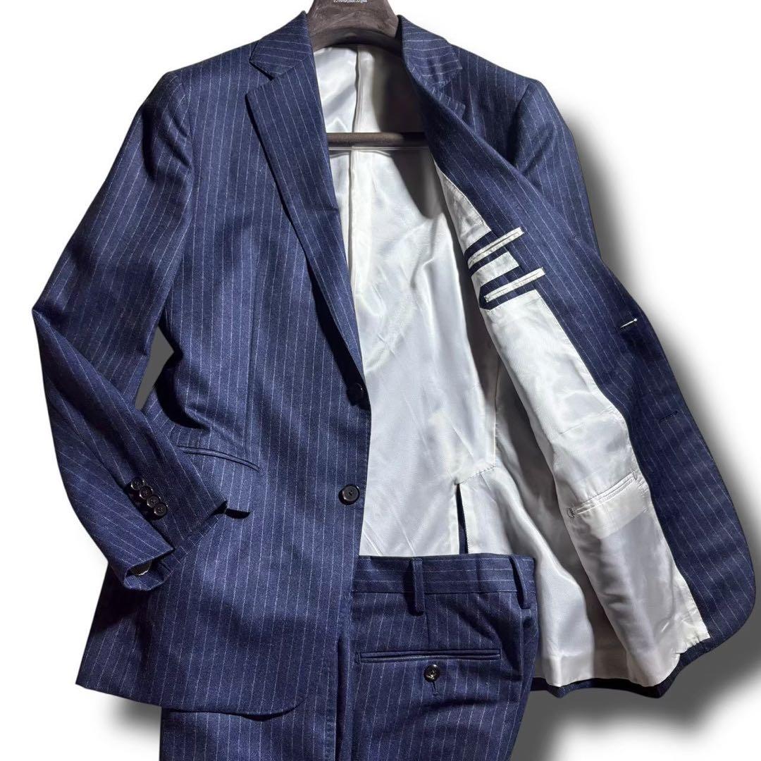 バーニーズニューヨーク カノニコ スーツ セットアップ ネイビー ストライプ